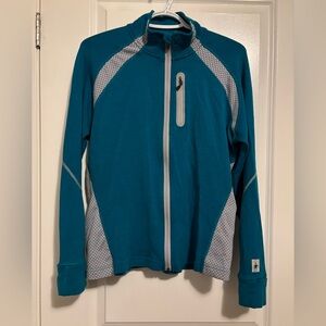 Smartwool Teal and Gray Full Zip Mid Layer